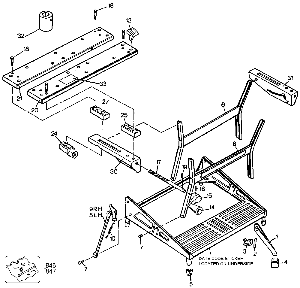 Exploded Diagram A Diagram and Parts List for 79-032-46 Type 1 Black and Decker Workbench